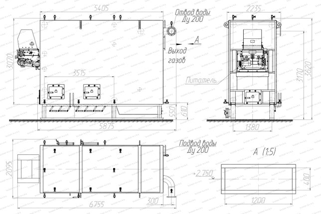Чертеж котла КВм 4.0 с ЗП РПК